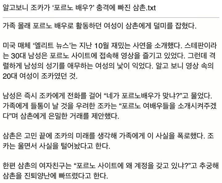 조카가 AV 배우 | 인스티즈