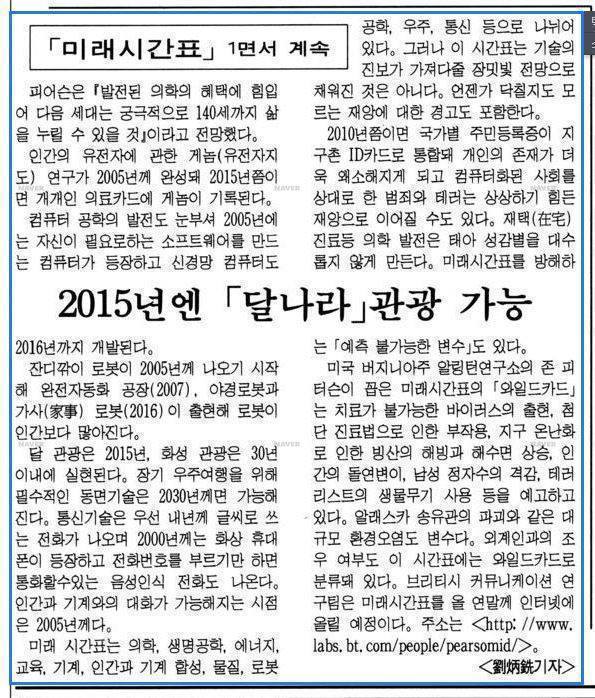 90년대 신문으로 본 2015년의 모습 jpg | 인스티즈