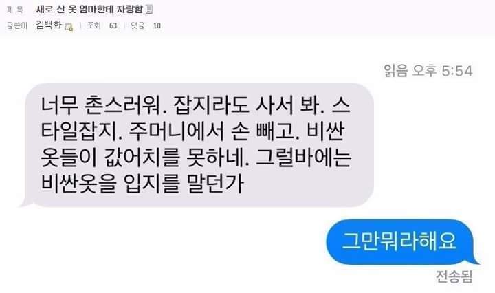 새로 산 옷 엄마한테 자랑하는 디씨인.JpG | 인스티즈