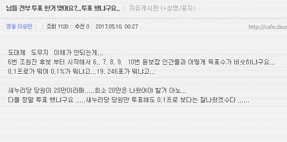 님들....투표한거 맞아요....? 투표했냐구요.....! | 인스티즈