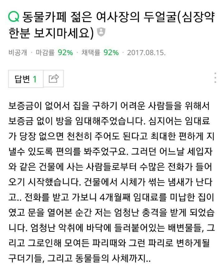 고양이카페 망하자 원룸에 가두고 죽게 만듬 (모자이크 된 사체사진 주의) | 인스티즈