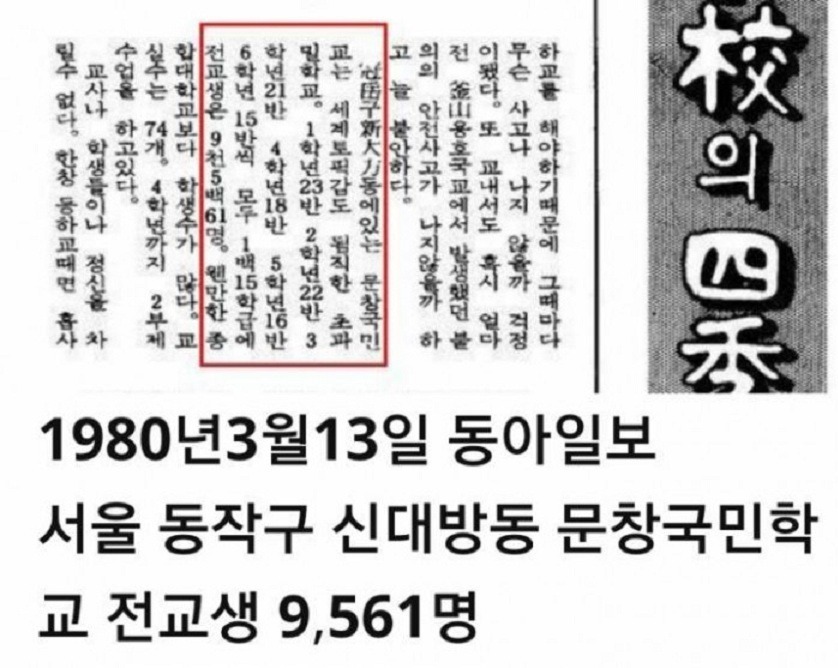 1980년도 국민학교 학생수 | 인스티즈
