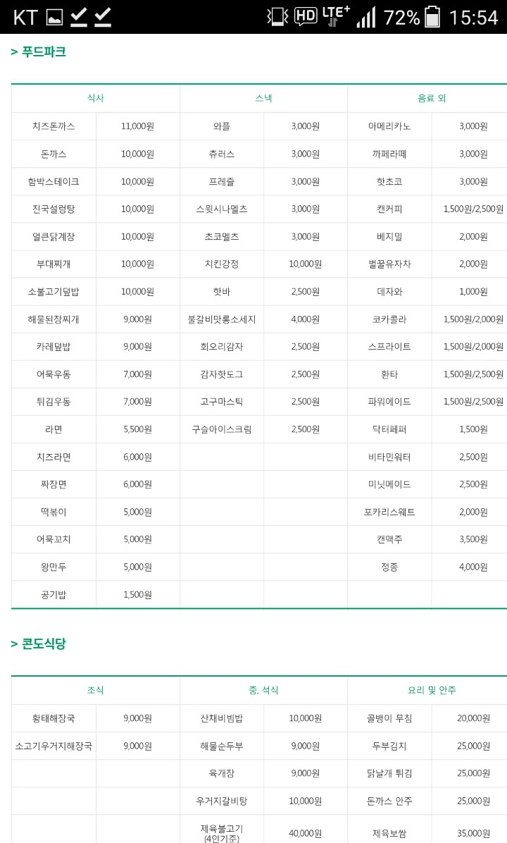 평창이 비싸다고 해서 다른 리조트 음식 가격을 찾아봄.jpg | 인스티즈