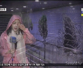 강풍 체험하는 기상캐스터 ㄷㄷㄷ.gif | 인스티즈