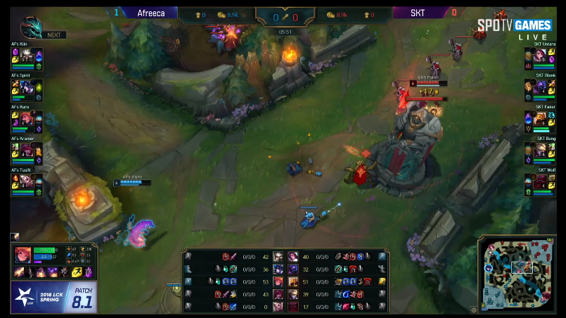 [LOL] SKT vs 아프리카 2세트 경기 블랭크가 퍼블당하기 까지의 과정 | 인스티즈