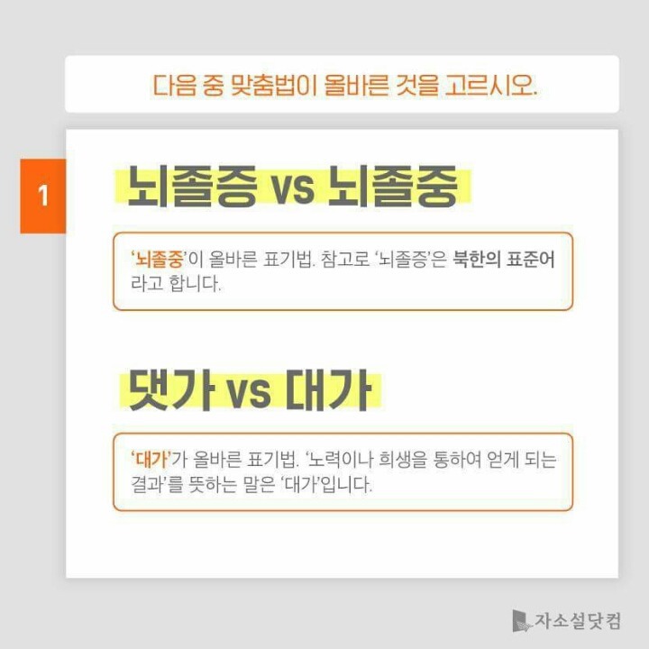대학생들 50％가 틀리는 맞춤법 모음 | 인스티즈