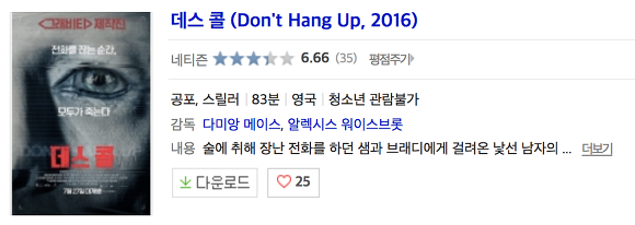 살인마한테 장난 전화 걸어서 인생 창난 영화 | 인스티즈